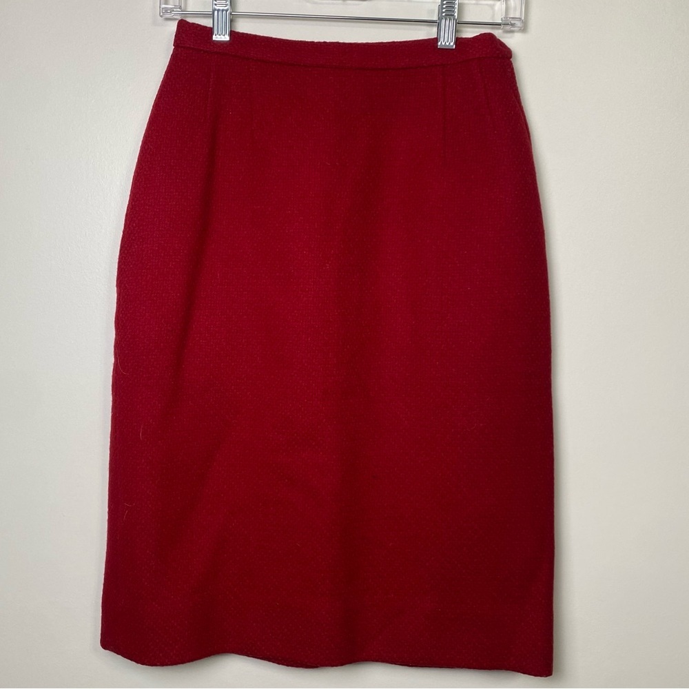 Vintage Pendleton Red Virgin Wool‎ Pencil Skirt size 12